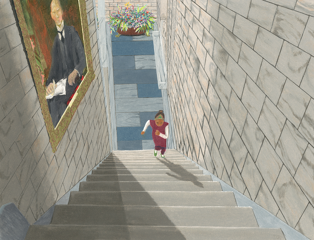 color pencil illustration from Party -  A Mystery