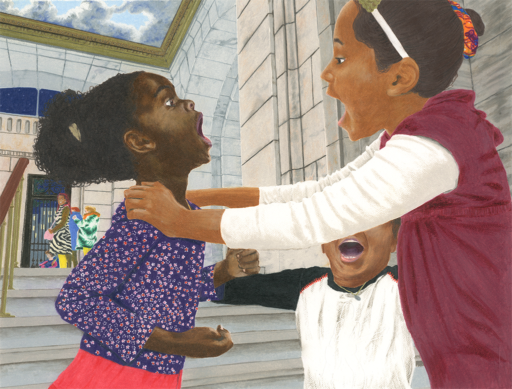 color pencil illustration from Party -  A Mystery