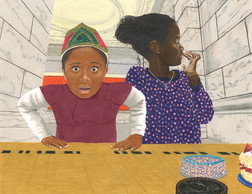 color pencil illustration from Party -  A Mystery