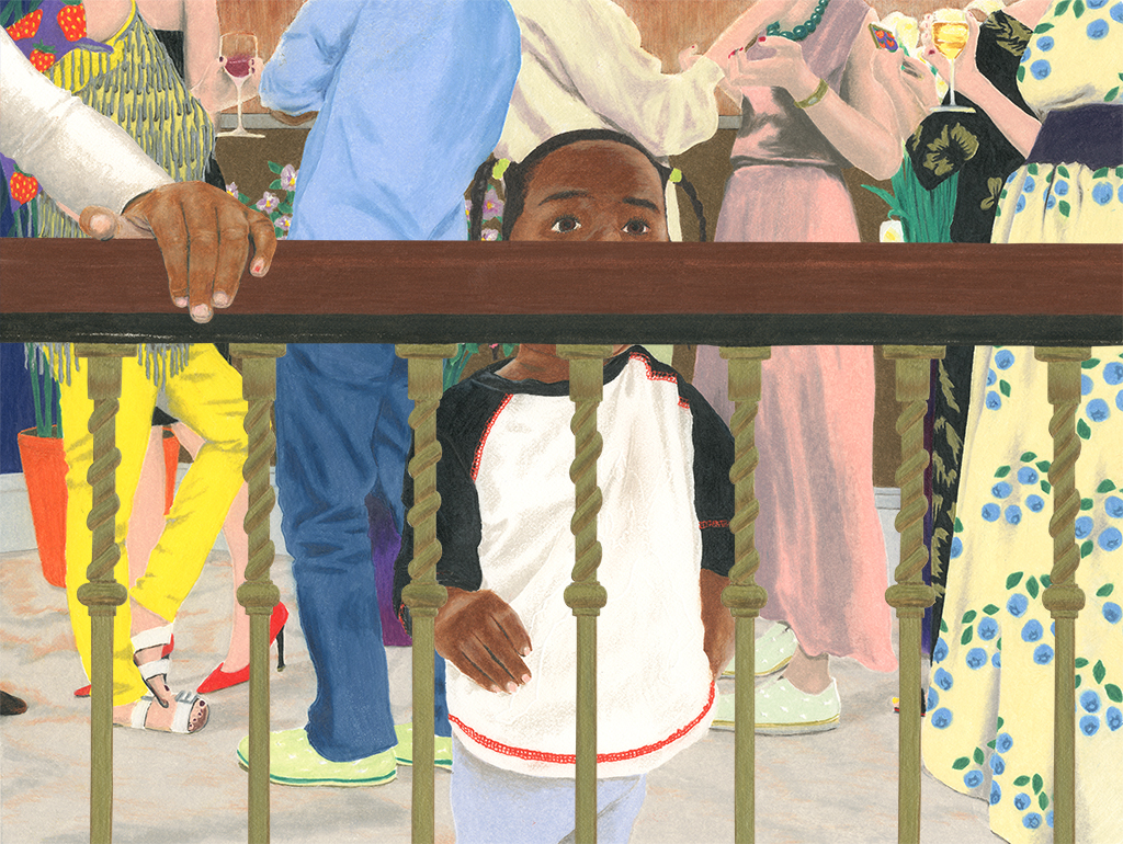 color pencil illustration from Party -  A Mystery